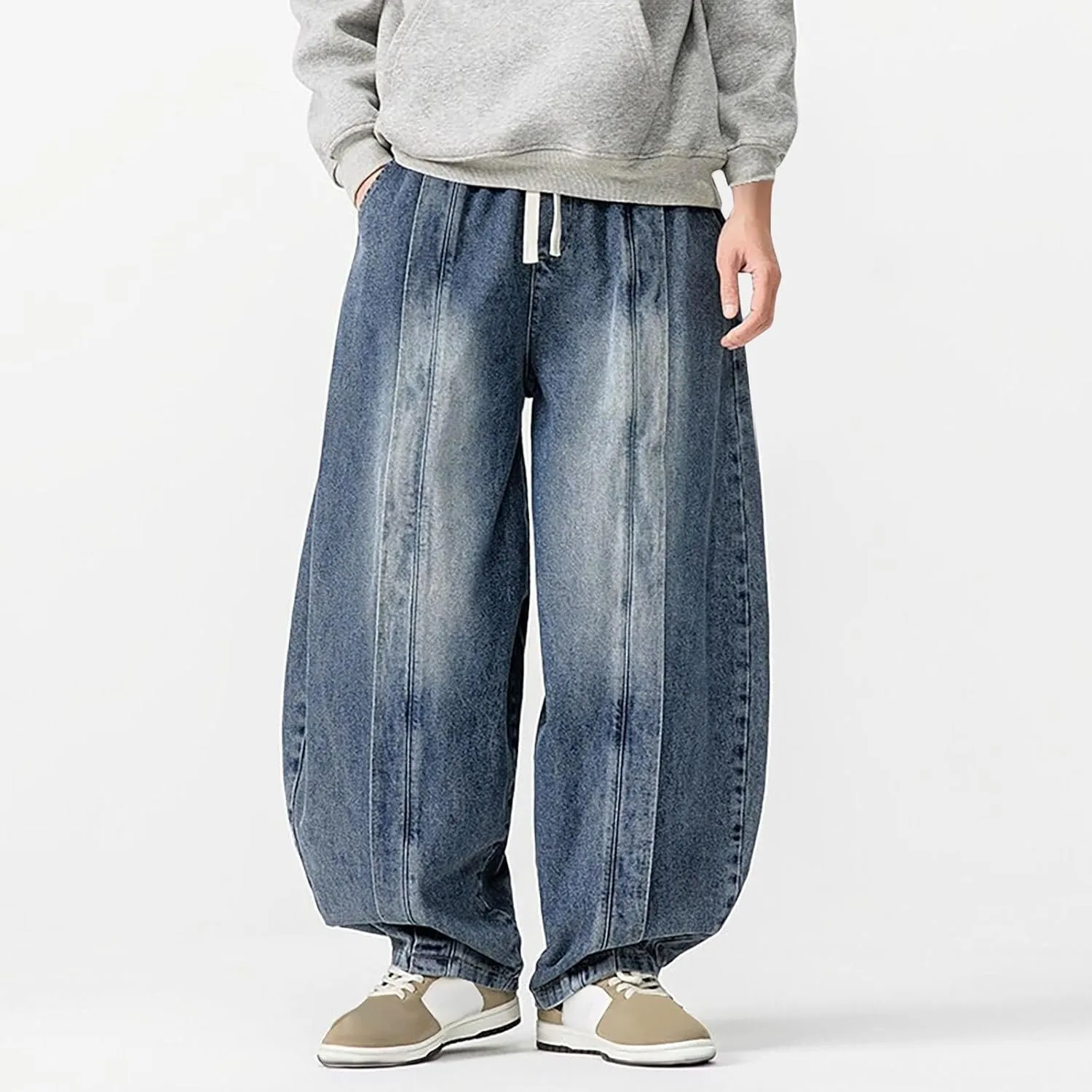 Man Pants Pants for Man Denim Medieval Harem Western Flare Wide Leg Summer Fall Pants 2025