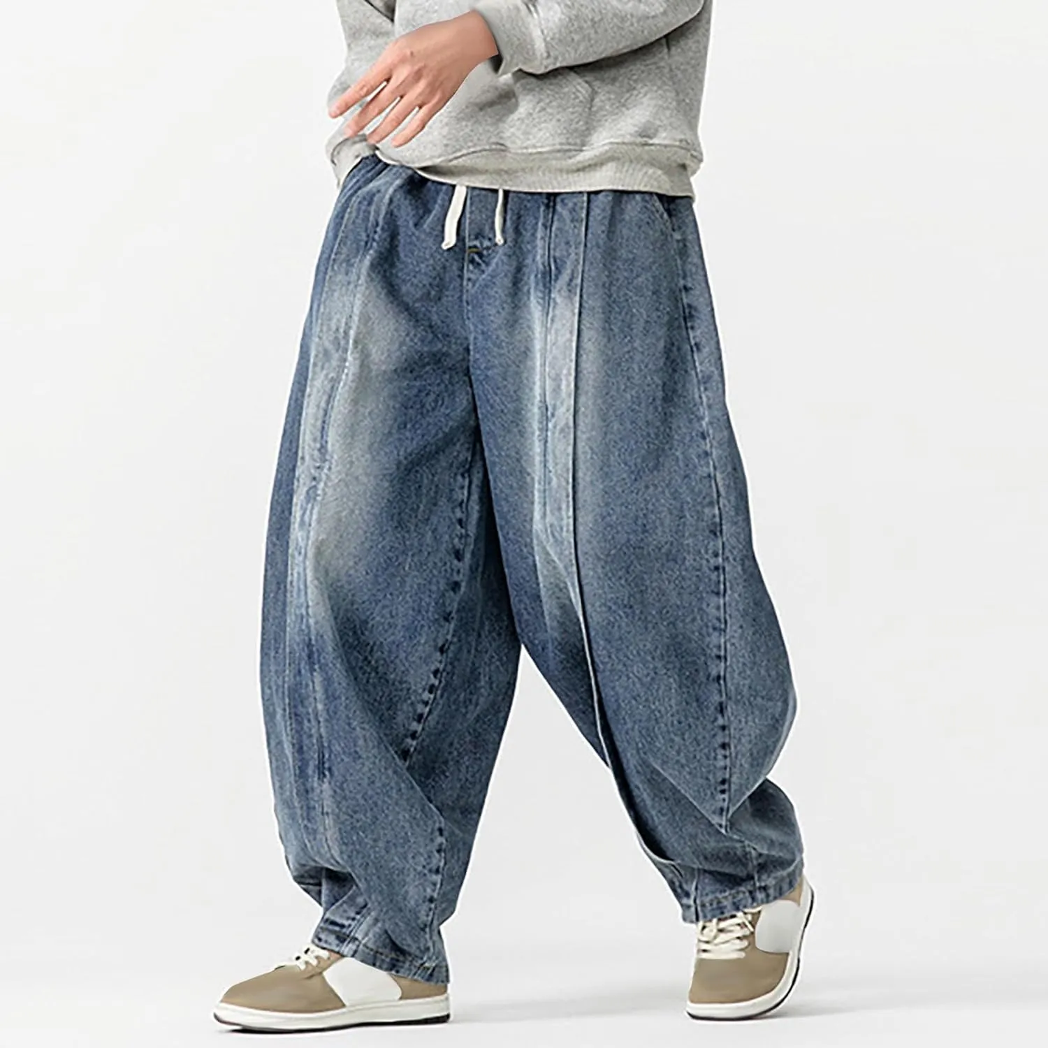 Man Pants Pants for Man Denim Medieval Harem Western Flare Wide Leg Summer Fall Pants 2025