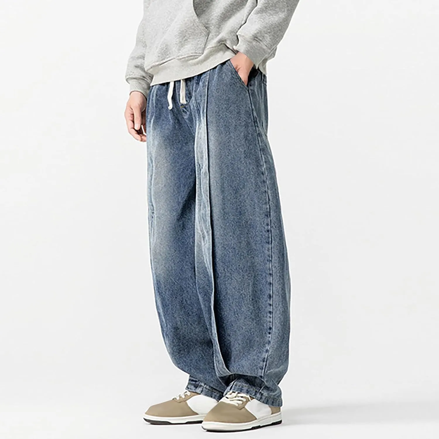 Man Pants Pants for Man Denim Medieval Harem Western Flare Wide Leg Summer Fall Pants 2025