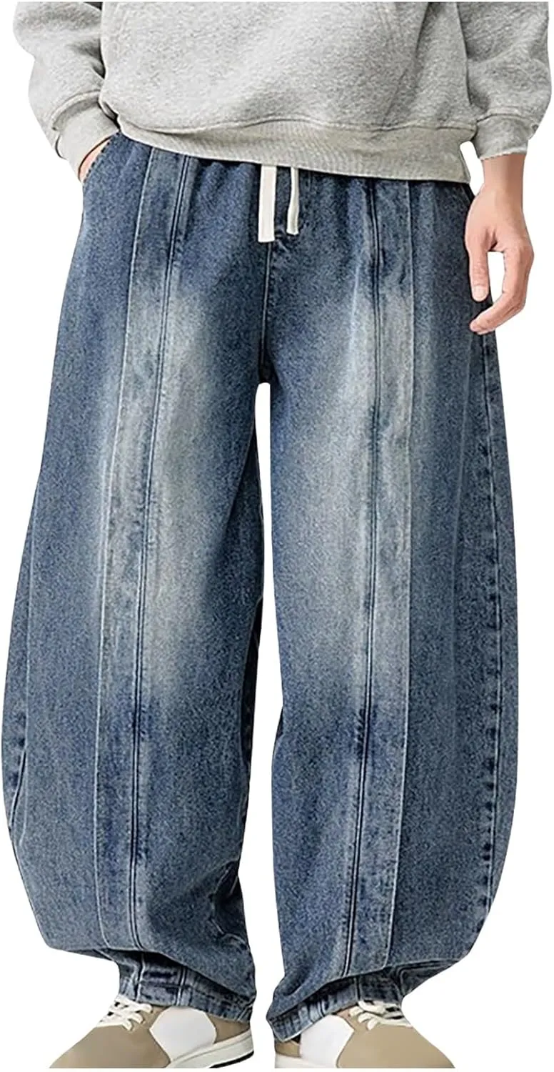 Man Pants Pants for Man Denim Medieval Harem Western Flare Wide Leg Summer Fall Pants 2025