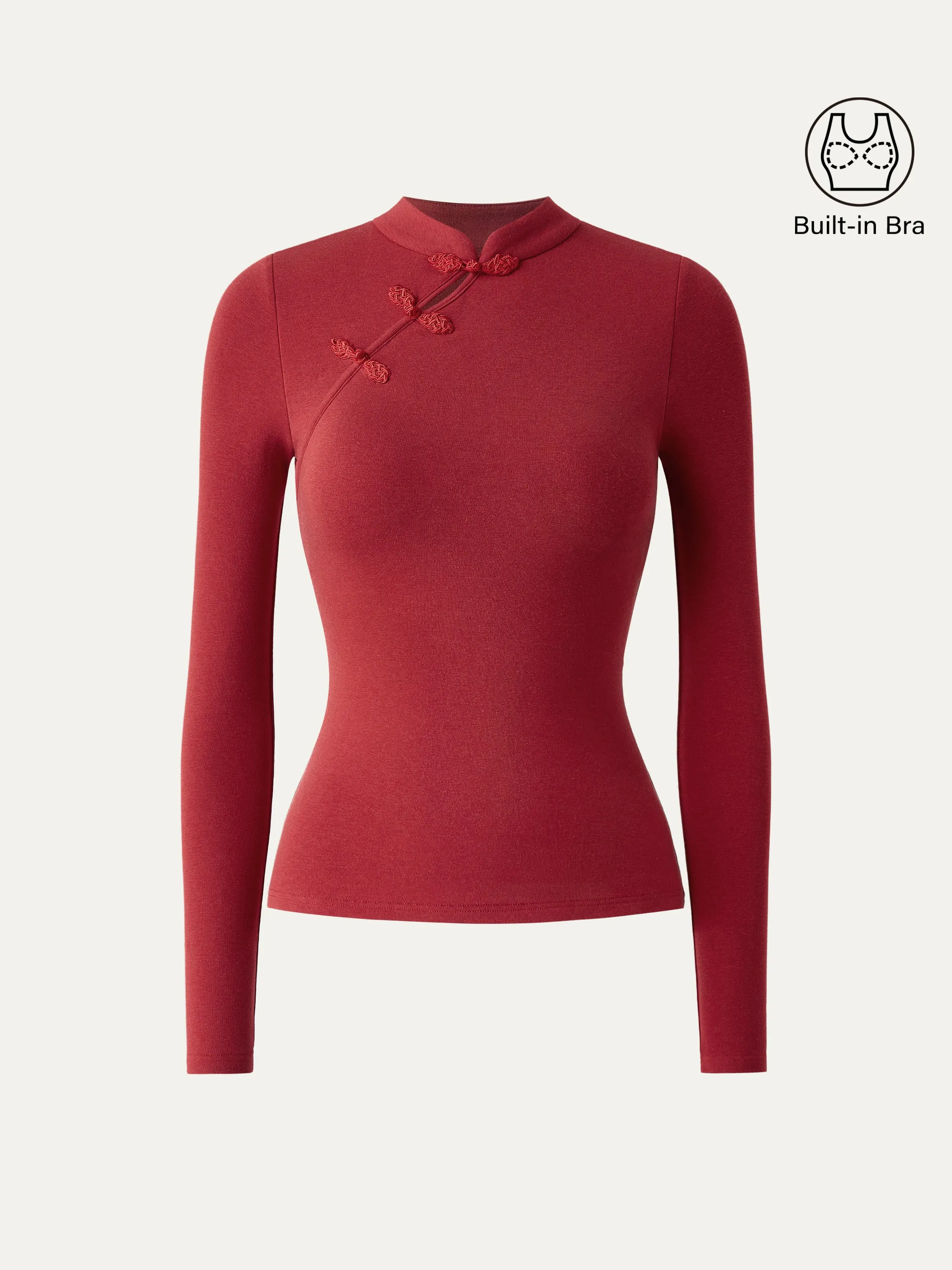 Mandarin Collar Asymmetric Frog Button Brami Top Limited Edition