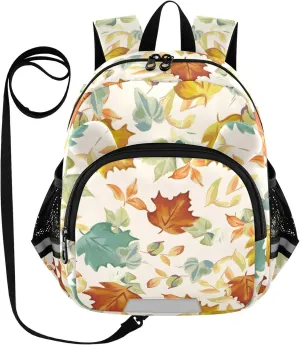Maple Leaves on Cream Little Kid Toddler Backpack Baby Boys Girls Kindergarten Pre School Bags Cute Cartoon Backpacks for children