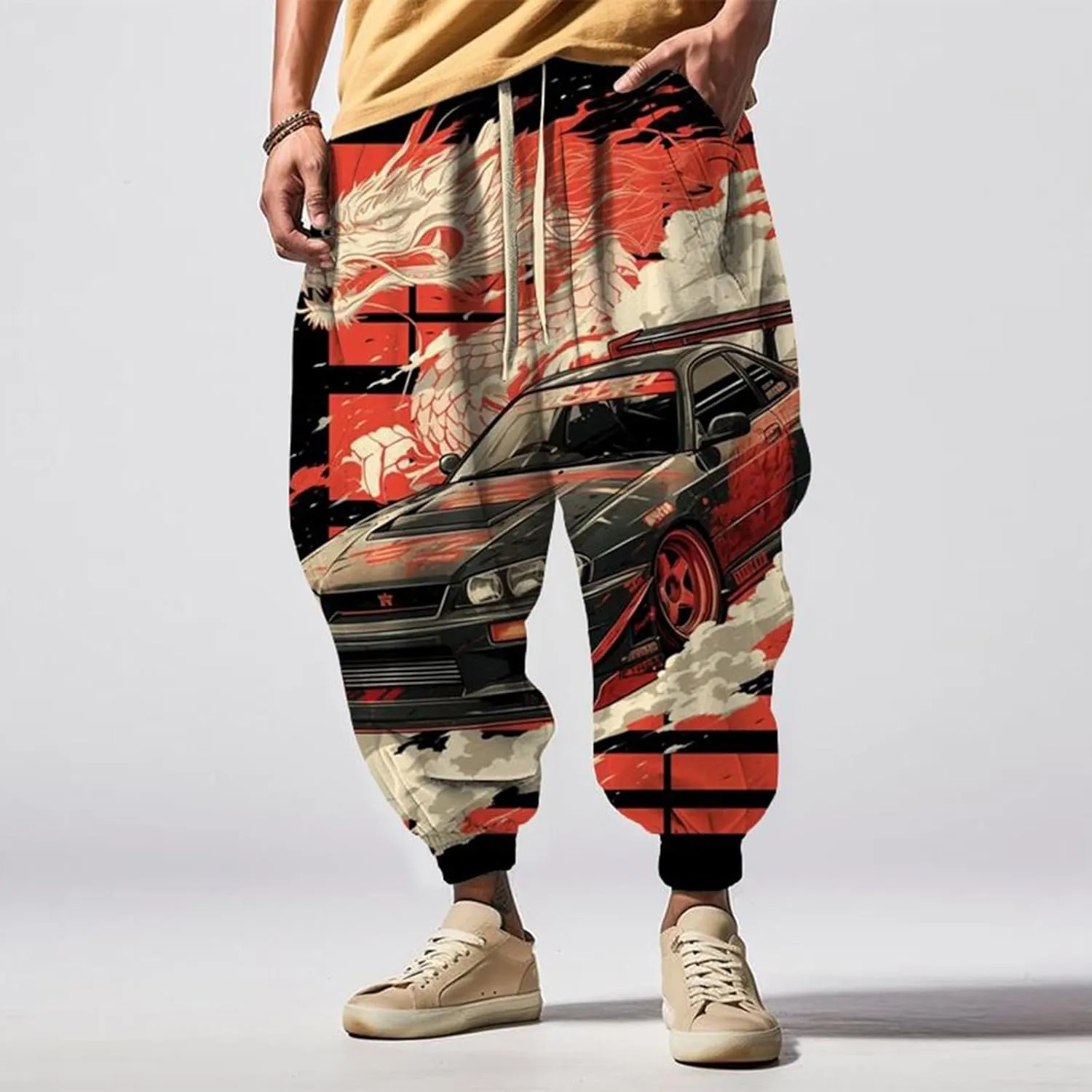 Men Linen Drop Crotch Wide Leg Baggy Harem Pants Sweatpants Mens Drawstring Aladdil Hippie Harem Pants Linen Pants