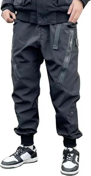 Men's Cyberpunk Buckle Straps Harem Pants with Pockets