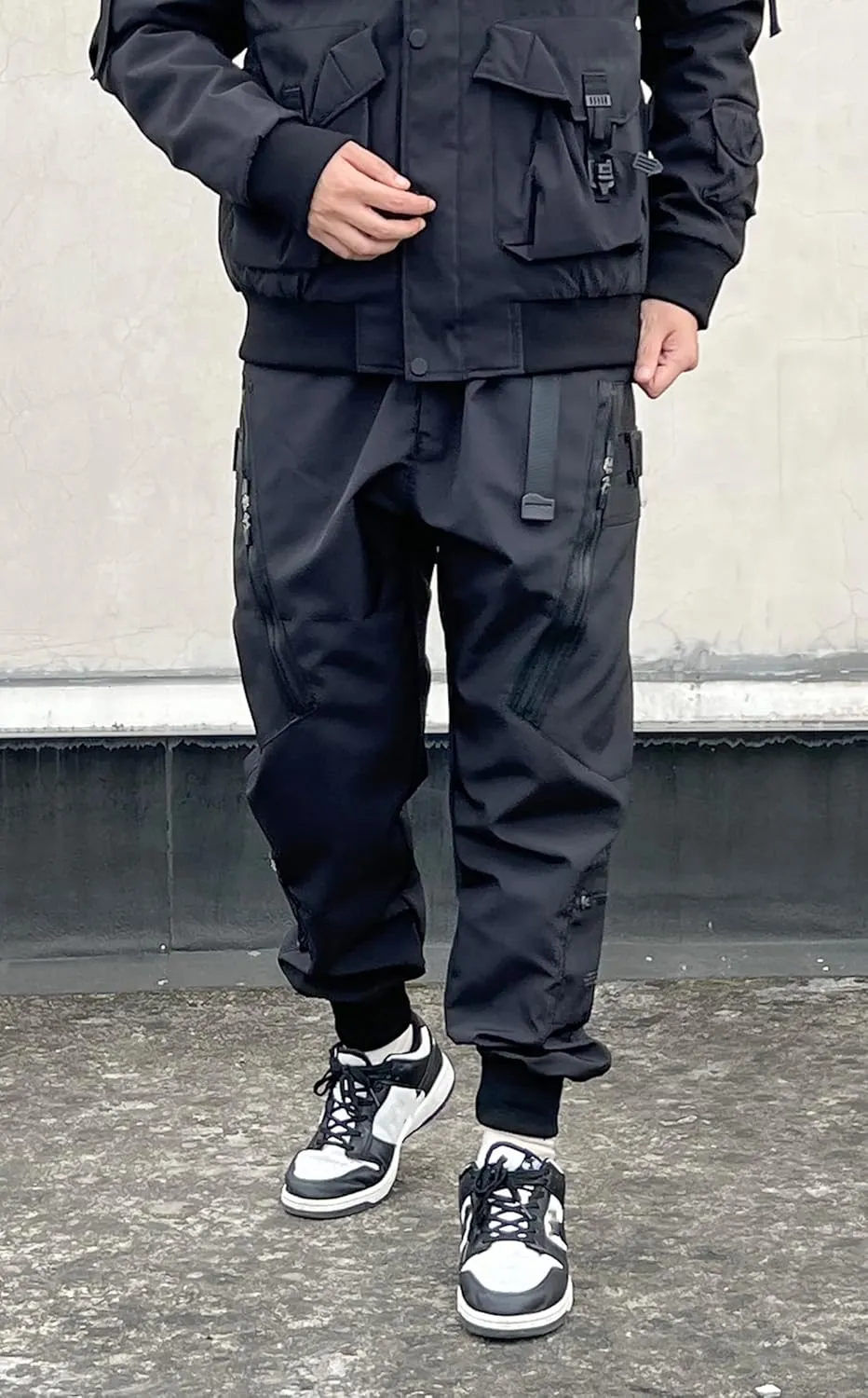 Men's Cyberpunk Buckle Straps Harem Pants with Pockets