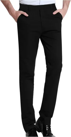 Mens Dress Pants Classic Business Casual Straight Suit Pants Fashion Slim Fit Lightweight Formal Work Pants for Men