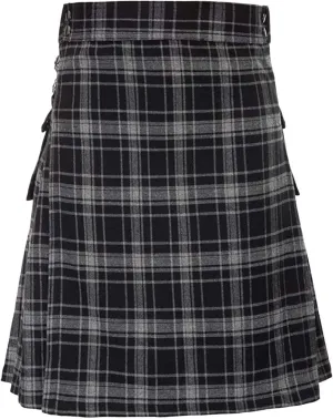Men's Fashion Scottish Style Plaid Contrast Color Pocket Pleated Skirt Kilt for Men Irish Traditional Highland