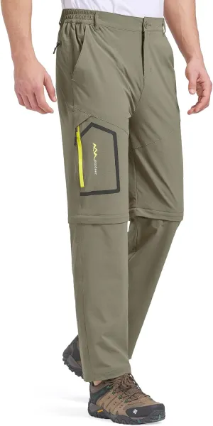 Mens Hiking Pants Convertible Quick Dry Lightweight Zip Off Outdoor Fishing Safari Pants