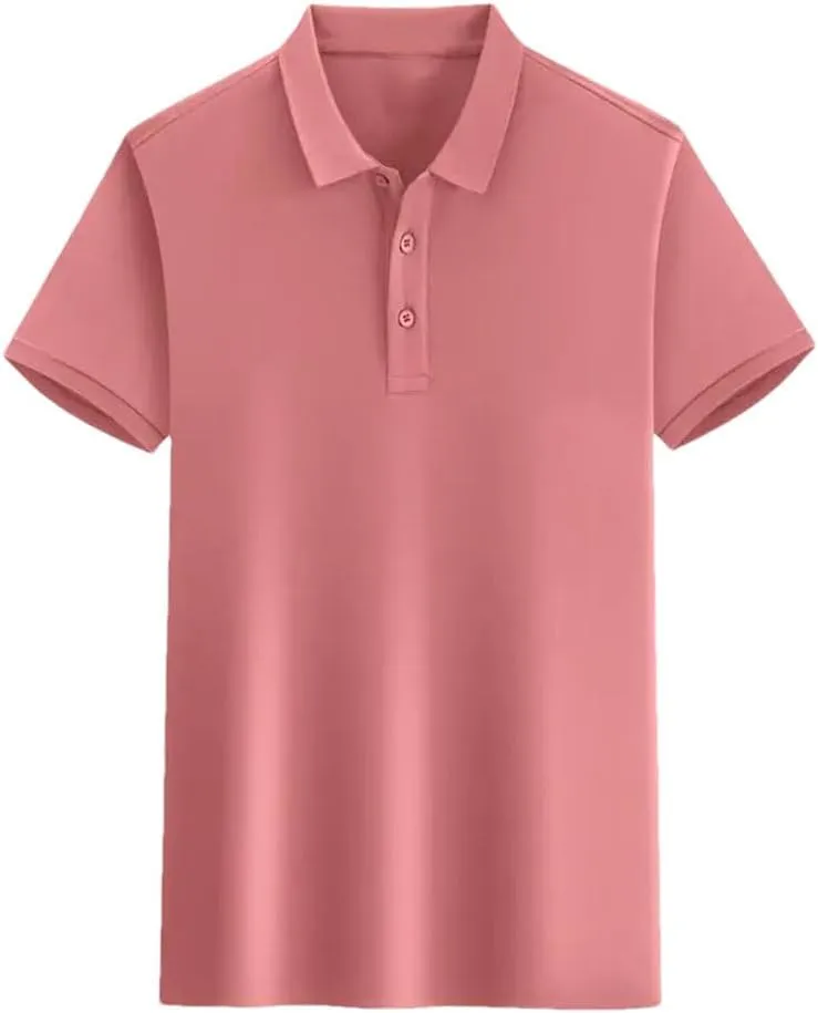 Men's Ice Silk Quick-Dry Polo Shirt Short Sleeve Golf Jersey Fitness Tops with Lapel for Sports Casual Wear
