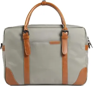 Mens Laptop Messenger Bag Waterproof Computer Satchel Briefcases Vintage Canvas Shoulder Bag Large Work Bag 15.6 inch (Color : Gray)