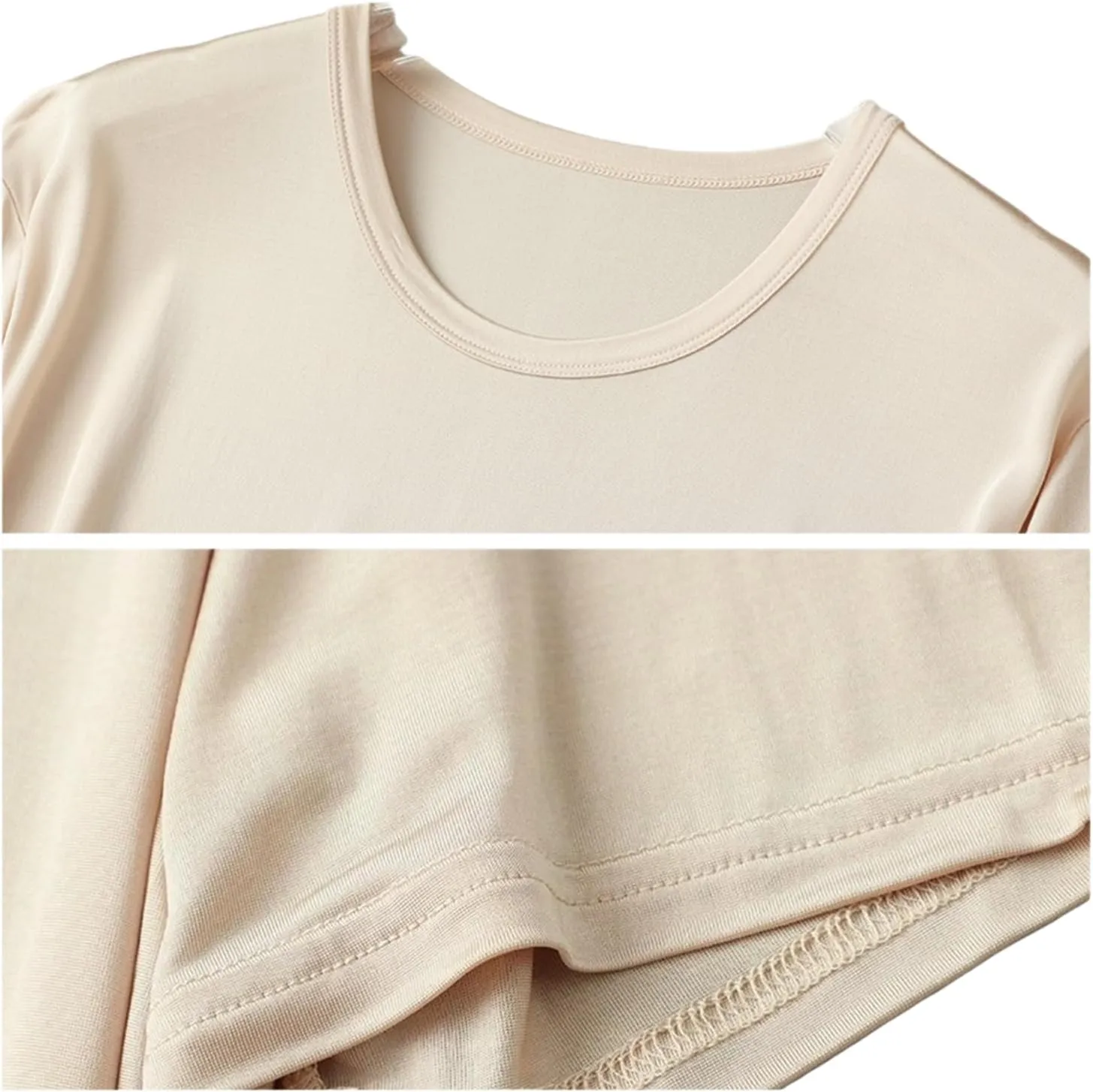 Mens Silk Knitted T Shirt 100% Pure Mulberry Silk Sleep T Shirt Crew Neck Top Undershirt Blouse Short Sleeve Tee Tops