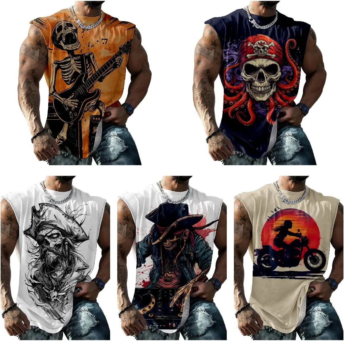Mens Sleeveless Tee Shirts Muscle Tank Top Quick Dry Tough Guy Workout Loose Tank Tops Suitability Workout Gym