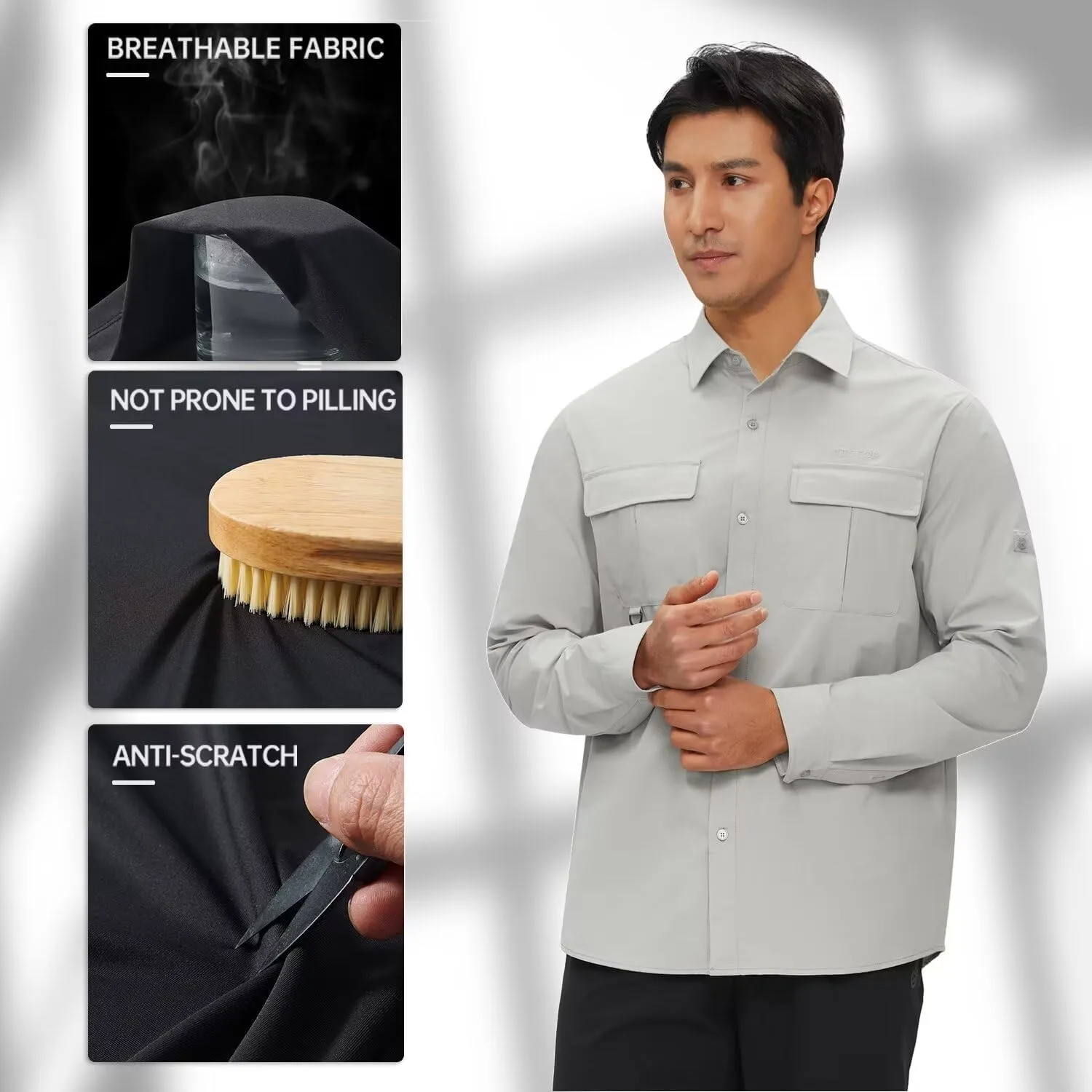 Men's Sun Shirts Long Sleeve UPF 50  UV Quick Dry Cooling Fishing Shirt Tactical Sun Protection Outdoor Hiking Gardening