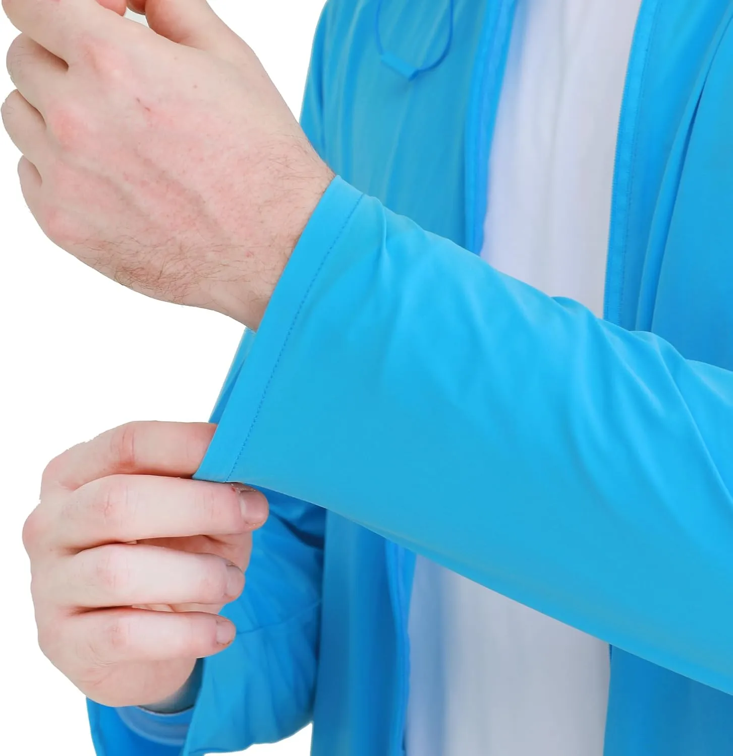 Men's UPF 50  Sun Protection Shirts Jacket, Lightweight Full Zip Hoodie Long Sleeve Shirt for Fishing Hiking Running