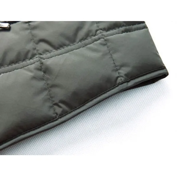 Men's Winter V-Neck Solid Color Warm Down Vest for Middle-Aged Casual Wear