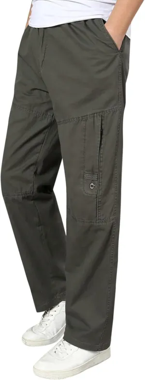 Mens Workout Cargo Sweatpants Thermal Cotton Pants Fashion Loose Handsome Pocket Jeans Pants Tooling Camouflage Pants