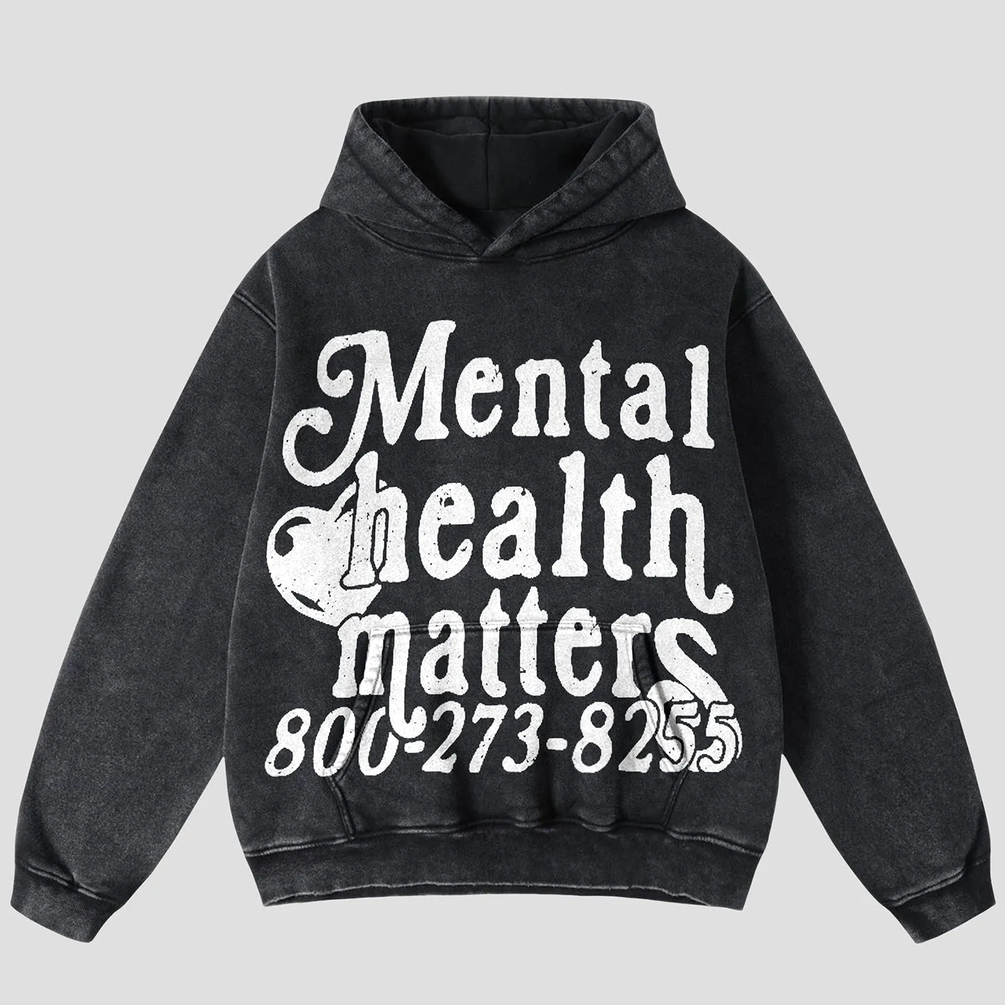 Mental Health Matters Graphic Washed Hoodie