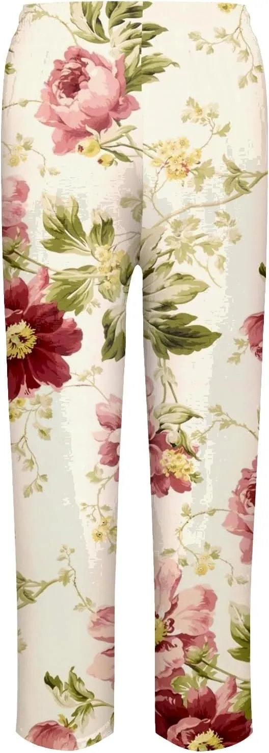 Mid Rise Cropped Linen Pants Summer Length Pants for Women Plus Size Wide Leg Palazzo Pants