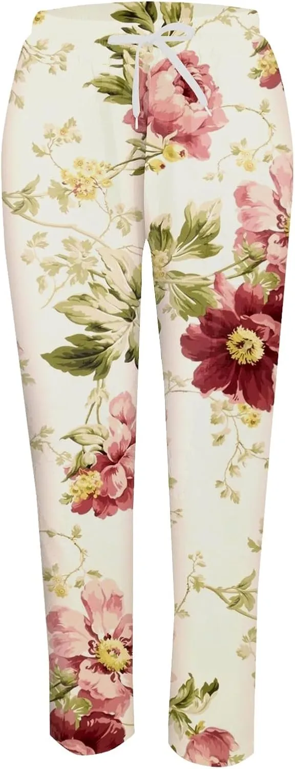 Mid Rise Cropped Linen Pants Summer Length Pants for Women Plus Size Wide Leg Palazzo Pants
