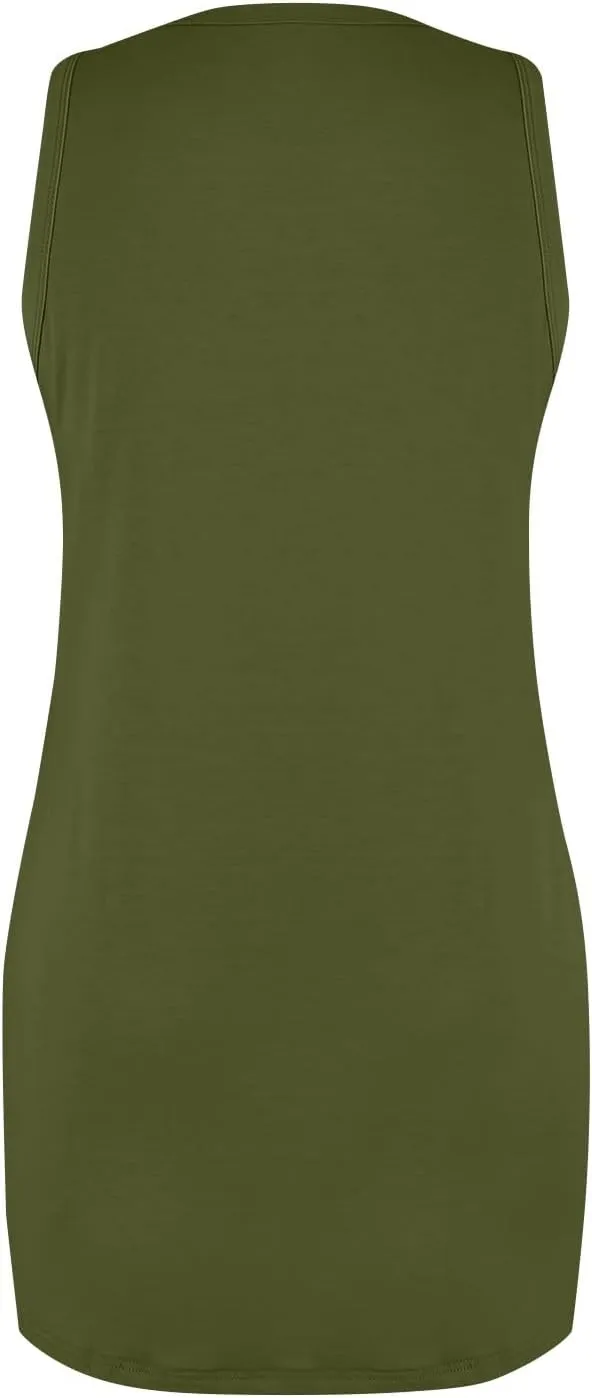 midelxp Tank Dresses for Women 2025 Casual Summer Sleeveless Dress with Pockets Boho Beach Dress Comfy Vacation Mini Sundress
