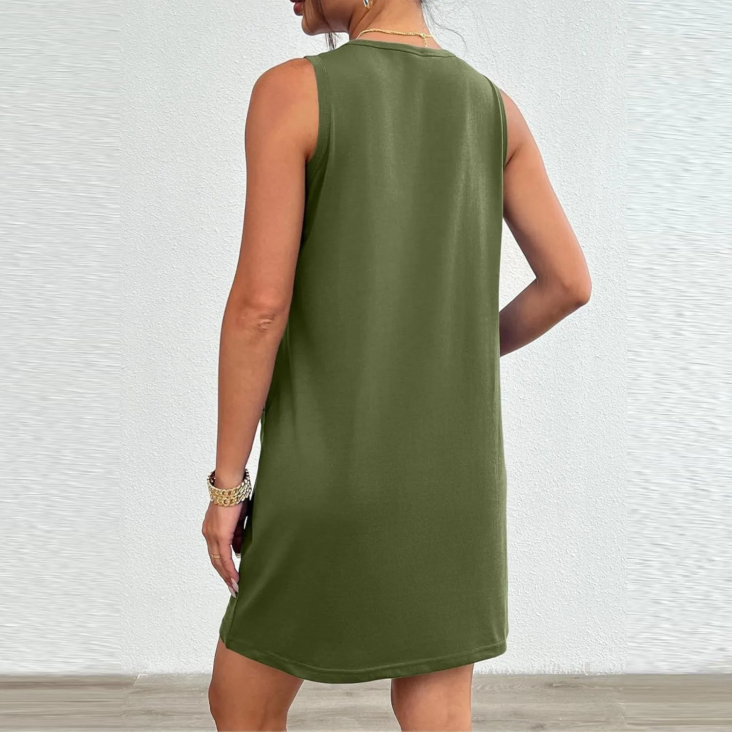 midelxp Tank Dresses for Women 2025 Casual Summer Sleeveless Dress with Pockets Boho Beach Dress Comfy Vacation Mini Sundress