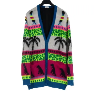 Mohair Dinosaur Palm Tree Cardigan