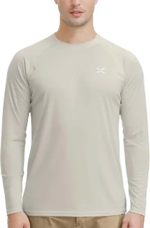 MOHEEN Men's Long Sleeve Rashguard UPF 50  Sun Shirts Quick Dry Hiking Fishing Swim T-Shirt M-3XL