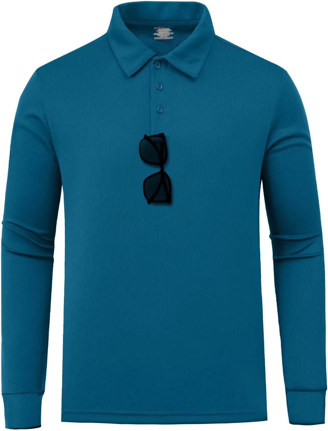 MOHEEN Men's Pique Polo Shirts Dry Fit UPF 50  Long Sleeve Golf Shirt Big and Tall M-6XL