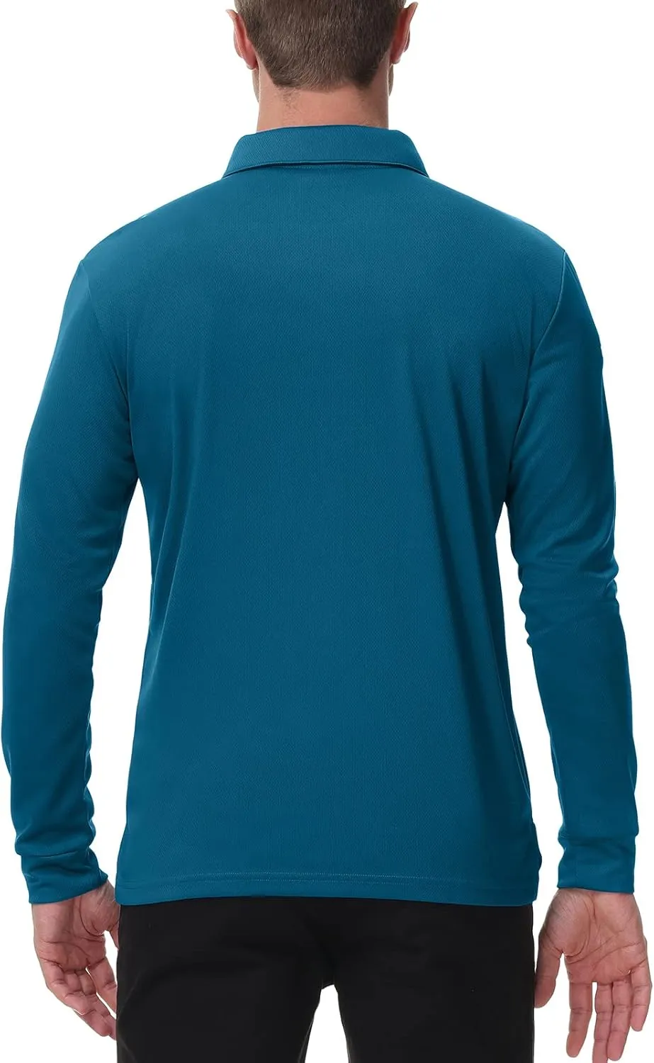 MOHEEN Men's Pique Polo Shirts Dry Fit UPF 50  Long Sleeve Golf Shirt Big and Tall M-6XL
