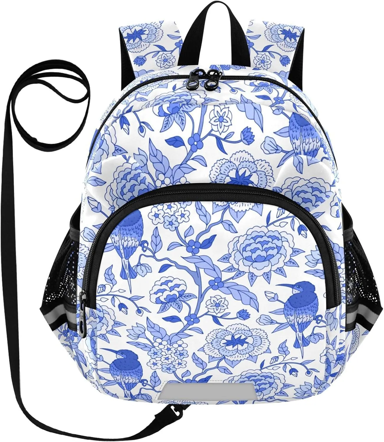 Monochrome Blue Chinoiserie Little Kid Toddler Backpack Baby Boys Girls Kindergarten Pre School Bags Cute Cartoon Backpacks for children