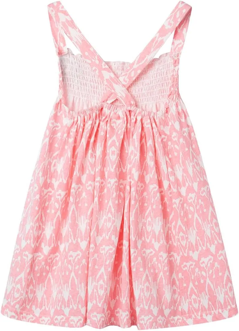 Mud Kingdom Fashion Smocked Little Girls Slip Sundress Cute Printing Cotton Summer