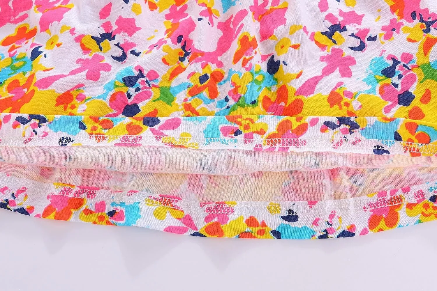 Mud Kingdom Fashion Smocked Little Girls Slip Sundress Cute Printing Cotton Summer