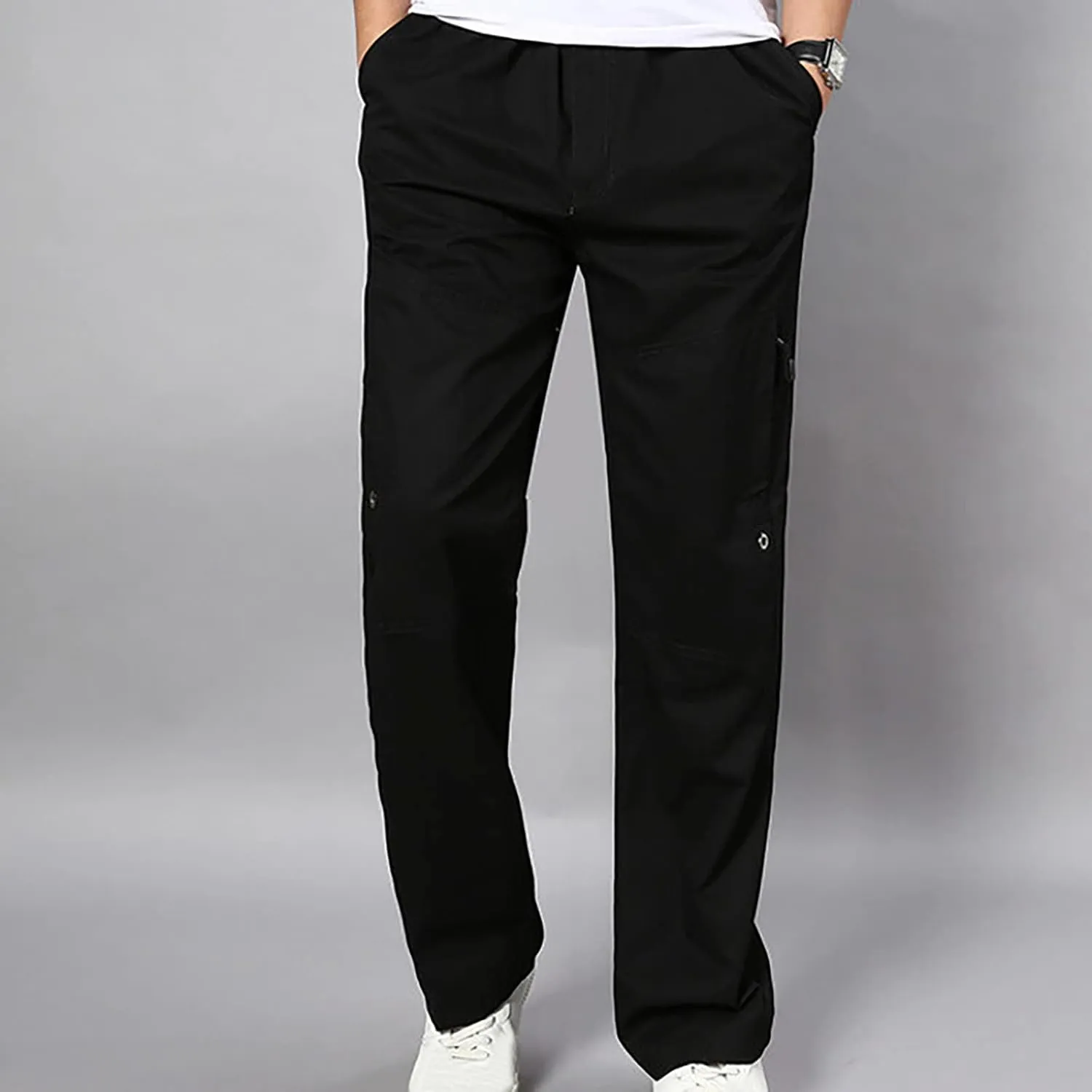 Muscularfit Baggy Cargo Pants Men 2023 Lightweight Solid Cotton Utility Tooling Trouser Causal Loose Multi Pockets Sweatpants