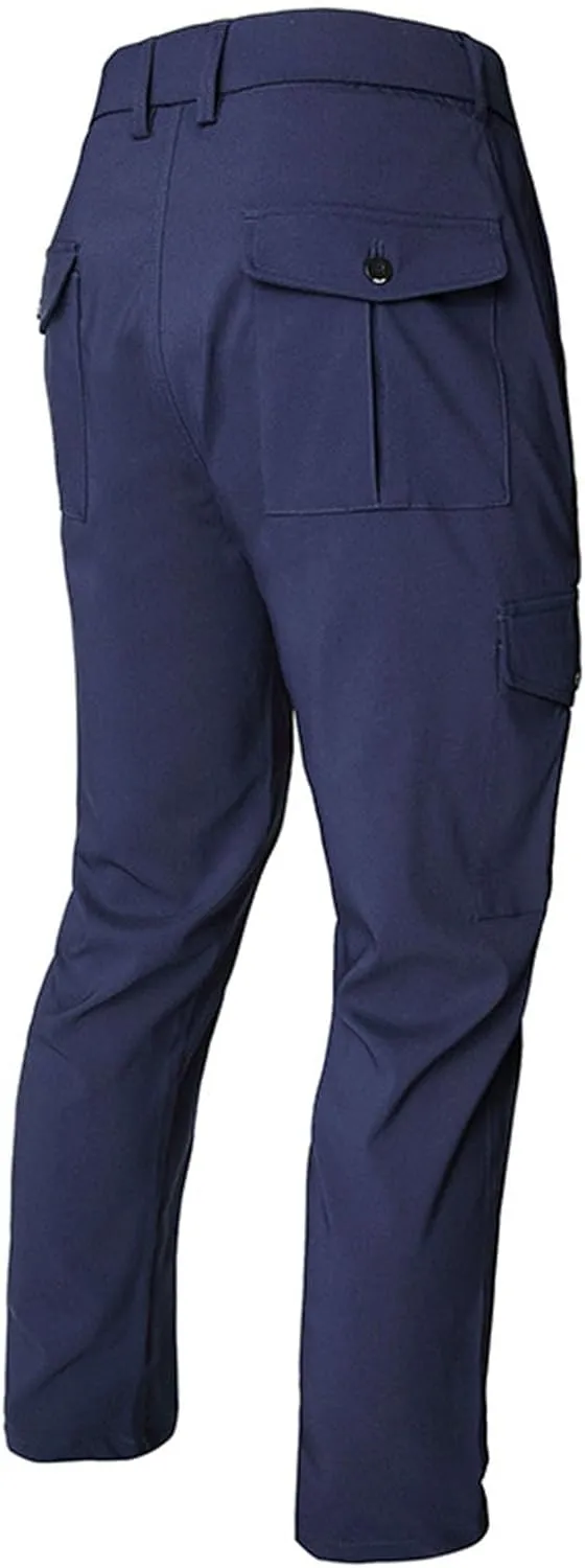 Muscularfit Tactical Pants for Men Stretch Solid Cotton Cargo Pant Causal Multi Pockets Buckle Zipper Sweatpants Trousers
