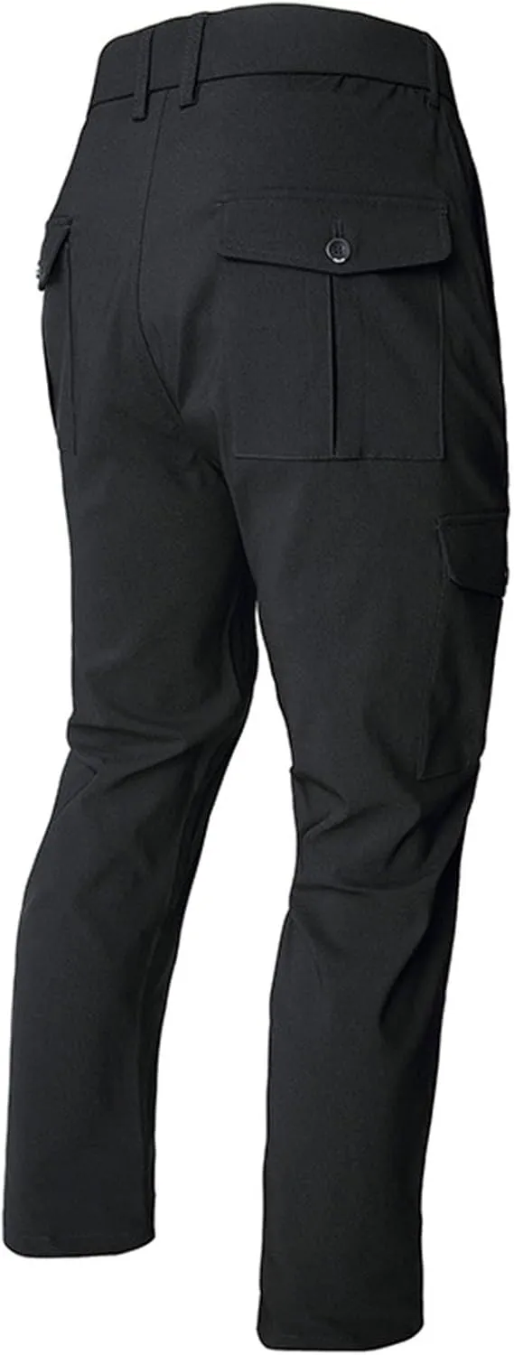 Muscularfit Tactical Pants for Men Stretch Solid Cotton Cargo Pant Causal Multi Pockets Buckle Zipper Sweatpants Trousers