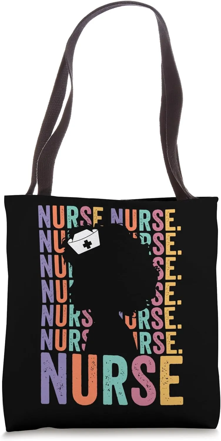 Nurse Silhouette Care Job Hospital Doc Doctor Health Support Tote Bag
