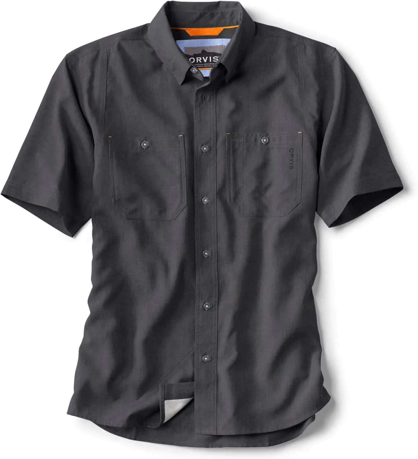 Orvis Tech Chambray Short-Sleeve Work Shirts for Men with Odor Control Thermal Regulation, and UPF 40 Sun Protection