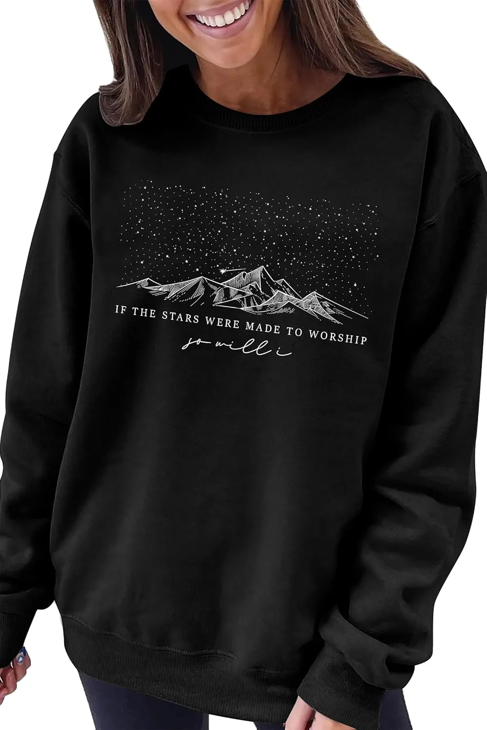 Oversized Christian Sweatshirt for Women: Bible Verse Inspirational Long Sleeve Shirt Religious Pullover Tops