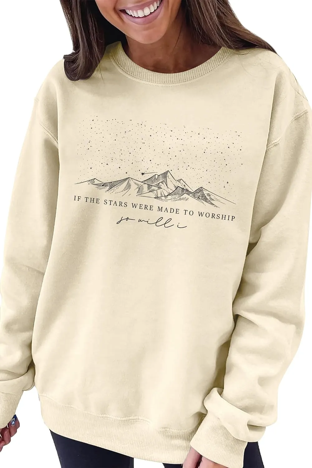 Oversized Christian Sweatshirt for Women: Bible Verse Inspirational Long Sleeve Shirt Religious Pullover Tops