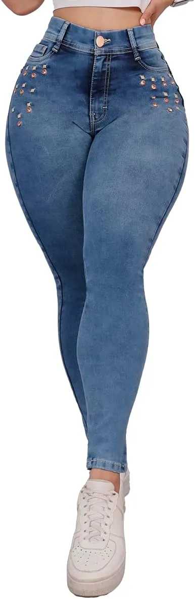 Pantalones Levanta Cola Colombian Butt Lifting Jeans - High Waisted for Women