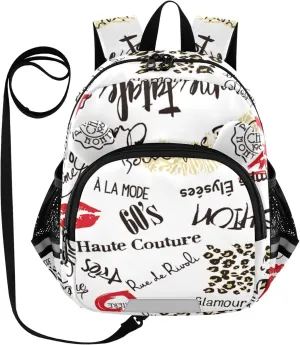 Paris Fashion Glamour Little Kid Toddler Backpack Baby Boys Girls Kindergarten Pre School Bags Cute Cartoon Backpacks for children