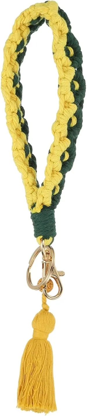PATIKIL Handmade Wristlet Keychain, Cute Macrame Keychain Flower Wrist Lanyard for Car Key Wallet