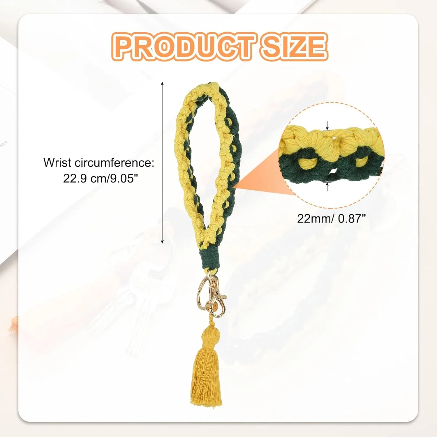 PATIKIL Handmade Wristlet Keychain, Cute Macrame Keychain Flower Wrist Lanyard for Car Key Wallet