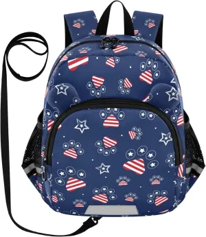 Paw Print Star American Little Kid Toddler Backpack Baby Boys Girls Kindergarten Pre School Bags Cute Cartoon Backpacks for children