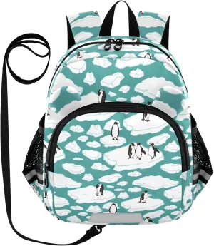 Penguines and Sea Ice Little Kid Toddler Backpack Baby Boys Girls Kindergarten Pre School Bags Cute Cartoon Backpacks for children
