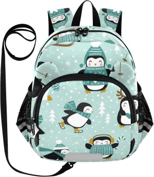 Penguins and Snowflakes Little Kid Toddler Backpack Baby Boys Girls Kindergarten Pre School Bags Cute Cartoon Backpacks for children