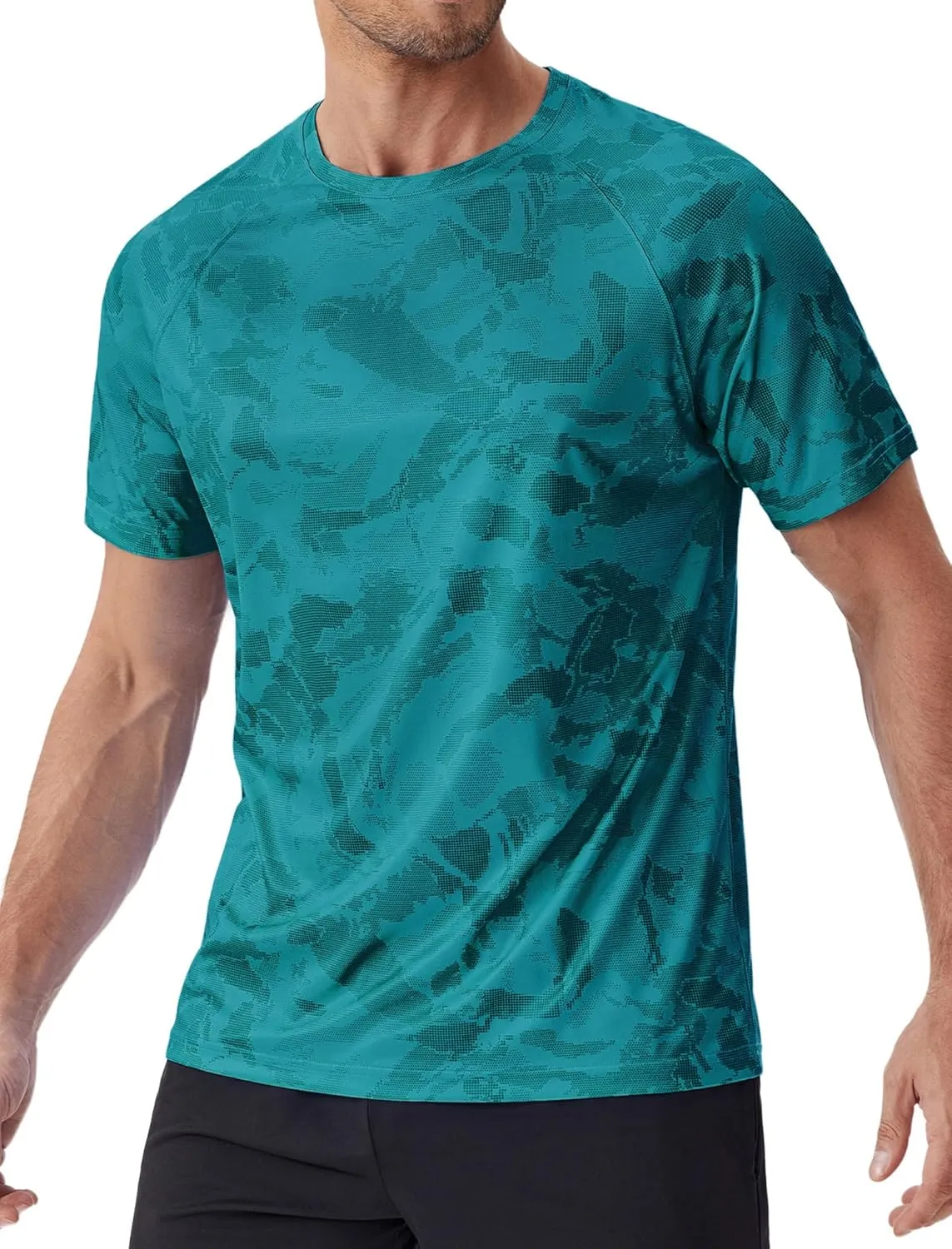 PINSPARK Men's Rash Guard Swim Shirt UPF50  Sun Protection Quick Dry Athletic Water Shirts for Men Surf Hiking