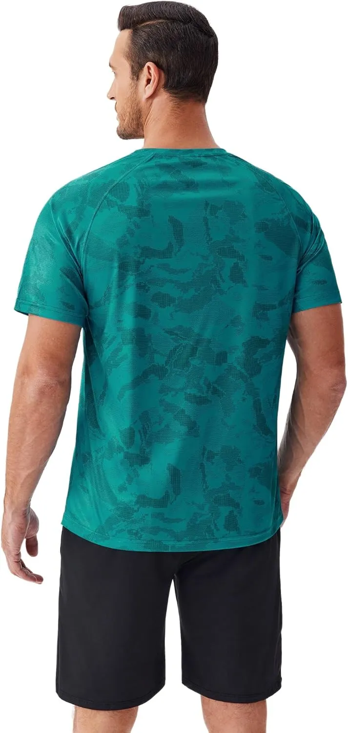 PINSPARK Men's Rash Guard Swim Shirt UPF50  Sun Protection Quick Dry Athletic Water Shirts for Men Surf Hiking