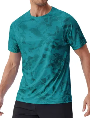 PINSPARK Men's Rash Guard Swim Shirt UPF50  Sun Protection Quick Dry Athletic Water Shirts for Men Surf Hiking