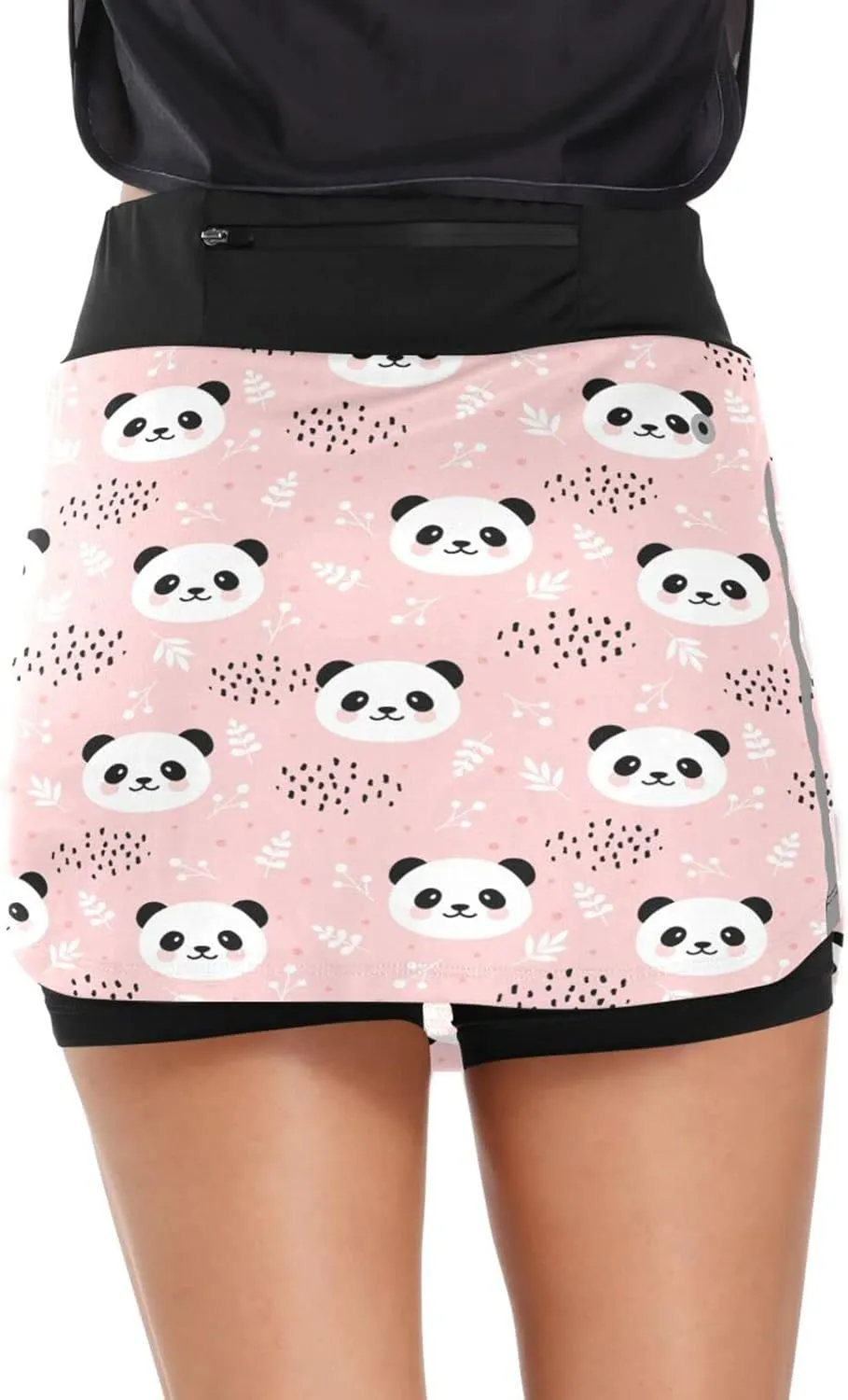 Plaaee Tennis Skorts Skirts for Women Squares Checkered Lattice Orange White Athletic Skort Workout Sports Skirt S